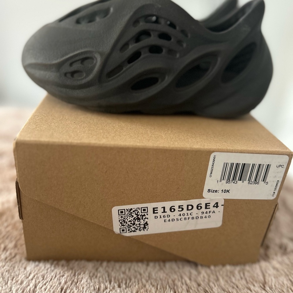 Yeezy Kids Black Slip-On Sneakers
